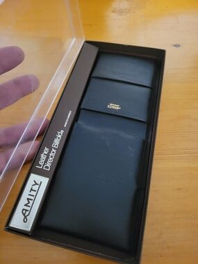 Vintage Amity Black Leather Billfold Wallet